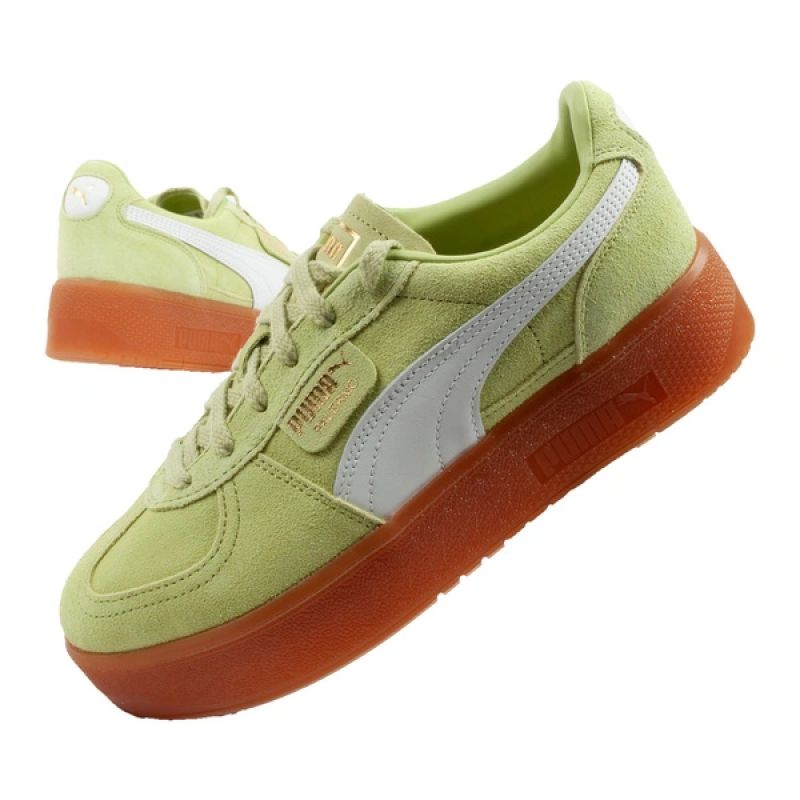Puma women's sports sneakers Palermo platform fashionable zöld utcai cipő