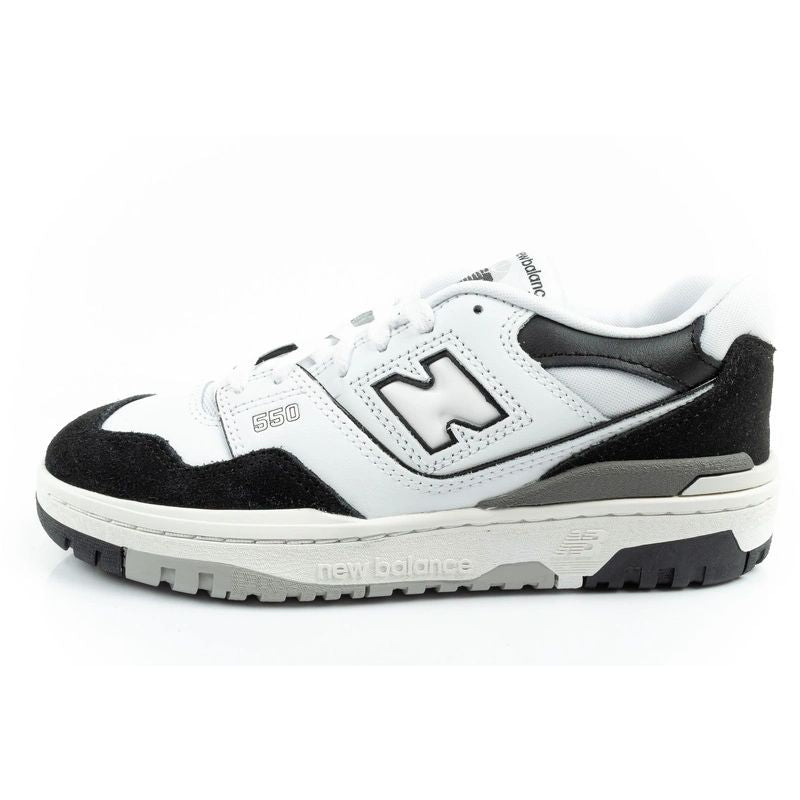 New Balance 550 youth sports sneakers leather fashionable black white fekete utcai cipő