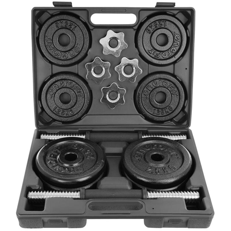 Enero CAST IRON DUMBBELL 19 KG (2x9.5 KG) FIT CASE fekete dumbbell, strength training equipment, training equipment