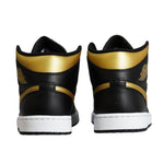 AIR Jordan 1 Mid (GS) Basketball Black/Metallic Gold - arany cipő