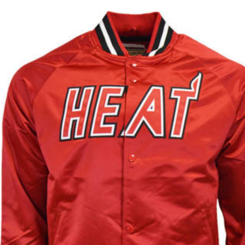 Mitchell & Ness Men's Lightweight Satin NBA Miami Heat kabát