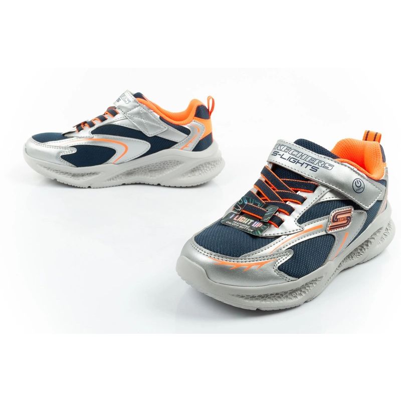 Skechers Glow Strider LED Children's Sports for Boys Silver szürke utcai cipő