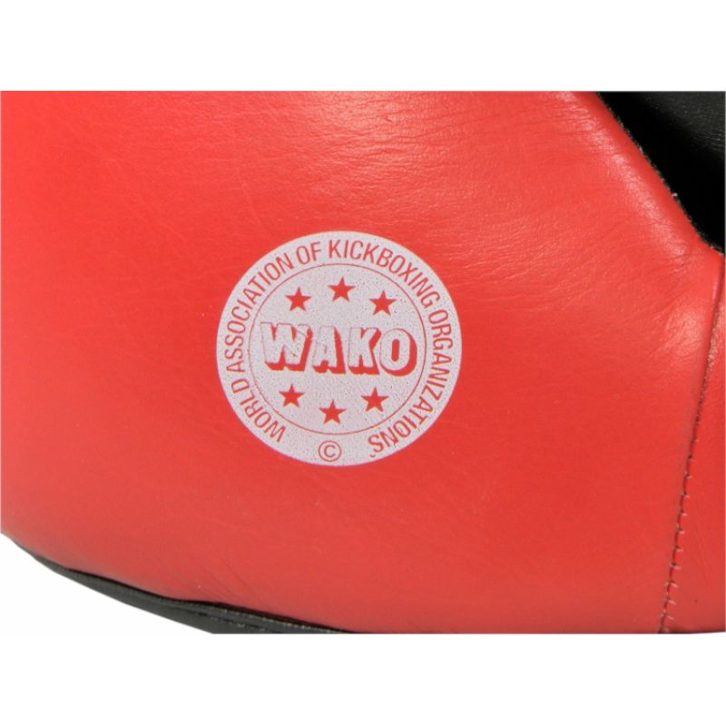 MASTERS FIGHT EQUIPMENT OSK-1 leather foot protectors (WAKO APPROVED) piros védőfelszerelés 03041-02M