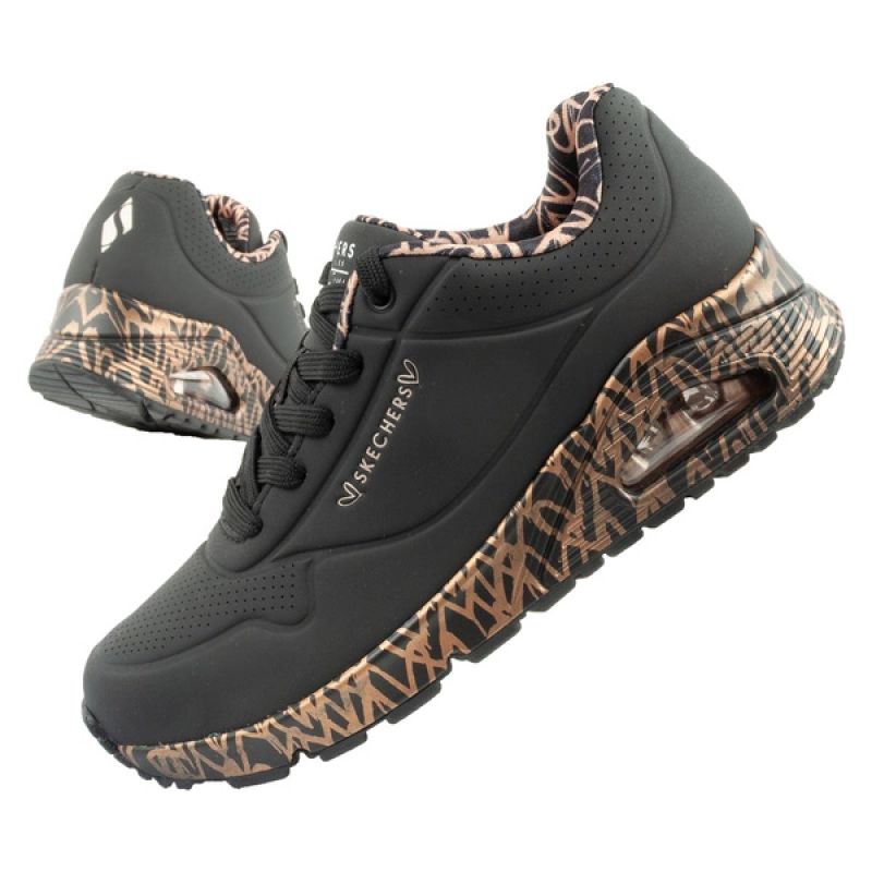 Skechers Uno-Loving Love women's sports sneakers fashionable black Cipő