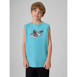 4F Boy's regular sleeveless T-shirt with print póló