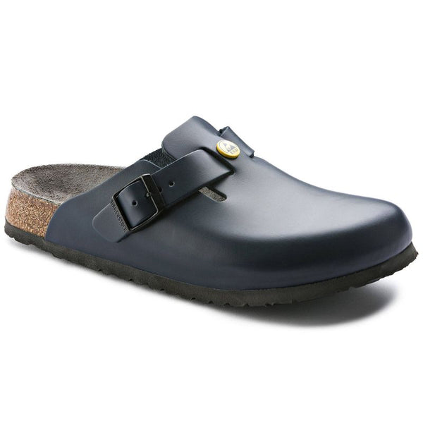 Birkenstock Women's Boston ESD Blue clogs natural leather narrow slippers (0061388) cipő