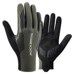 Rockbros cycling gloves spring/summer/autumn, full, size: S - green zielony \ s kesztyű