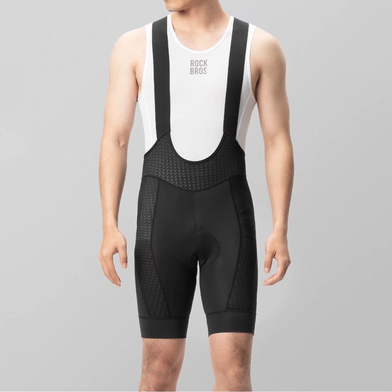 Rockbros Men's Cycling Bib with Pad Size M - Black czarny \ m short