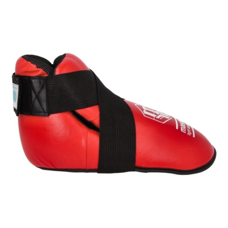 MASTERS FIGHT EQUIPMENT OSK-1 leather foot protectors (WAKO APPROVED) piros védőfelszerelés 03041-02M