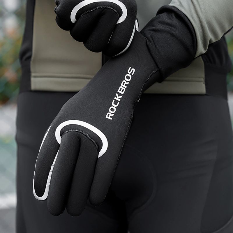 Rockbros Full Waterproof Cycling Gloves, Size: L/XL - Black l || xl kesztyű
