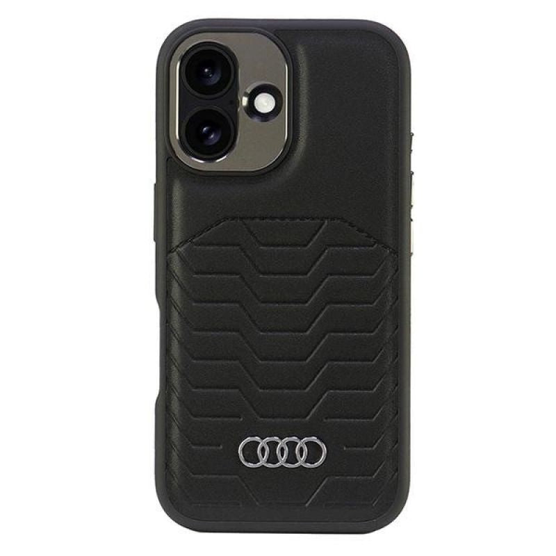 Audi Synthetic Leather MagSafe iPhone 16 6.1" /black hardcase AU-TPUPCMIP16-GT/D3-BK fekete cases