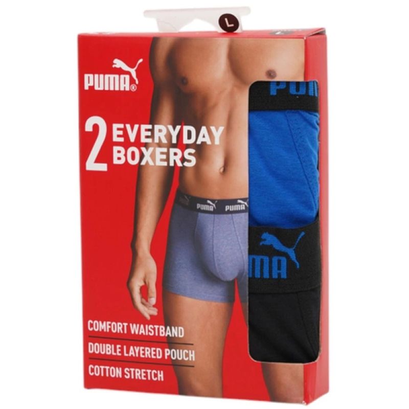 Puma men's boxer briefs 2-Pack blue black comfortable cotton kék alsónemű