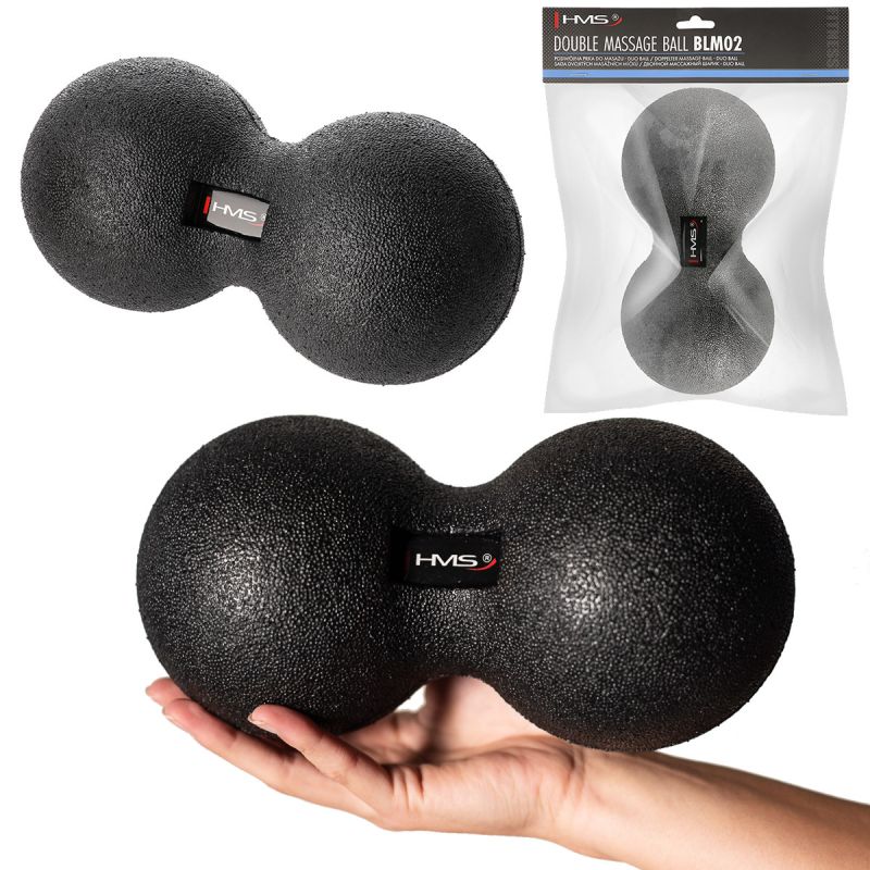 HMS Double Massage Ball / Duo Ball BLM02 12*24CM fekete edzéssegítő 17-42-023