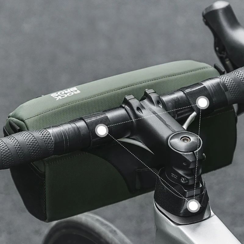 Rockbros 30110054001 bicycle handlebar 2.2 l - green zielony táska