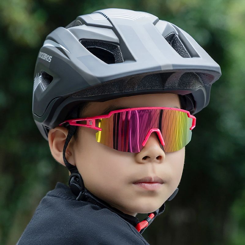 Rockbros Kids Polarized UV Cycling Glasses - Pink różowy glasses, training equipment