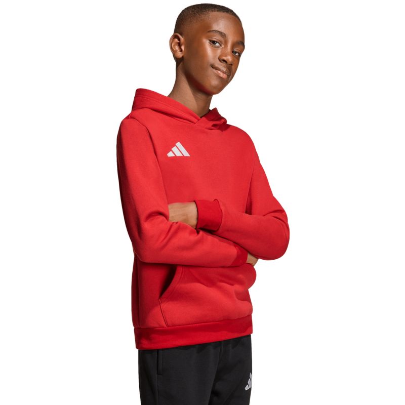 adidas Entrada 26 Hoody red JZ6568 104cm kapucnis pulóver