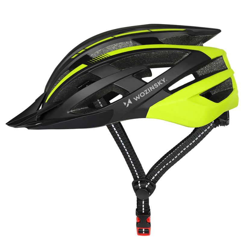 Wozinsky MTB Bike Helmet with Removable Visor and Rear USB Light L - Black and Yellow czarny || żółty védőfelszerelés HT-28VCB-199834