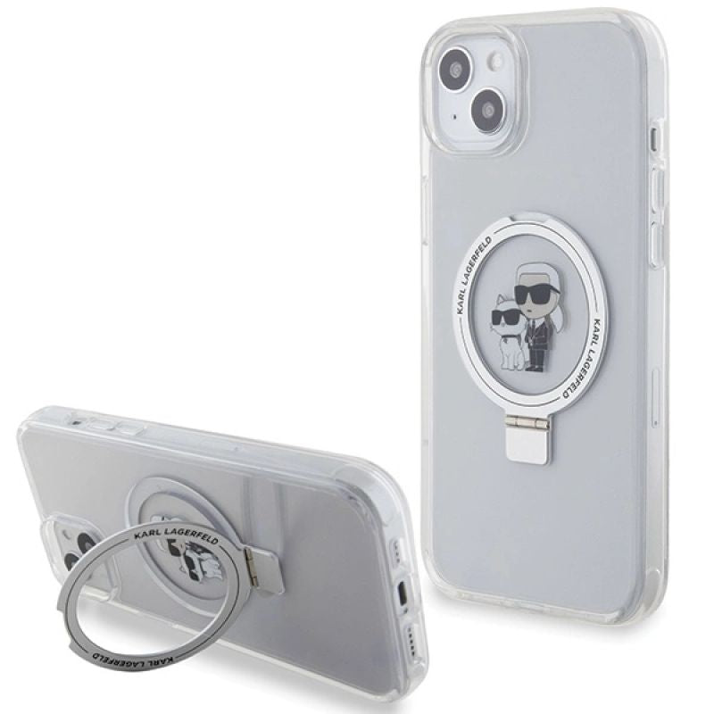 Karl Lagerfeld KLHMP15MHMRSKCH iPhone 15 Plus / 14 Plus 6.7" /white hardcase Ring Stand Karl&Choupette MagSafe fehér pénztárca