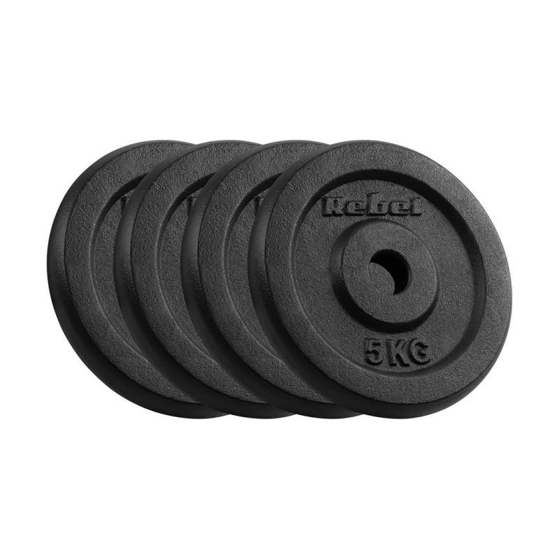 Rebel Cast iron weight set 4x5kg, 31mm hole, classic plate, ACTIVE edzőfelszerelés RBA-2128