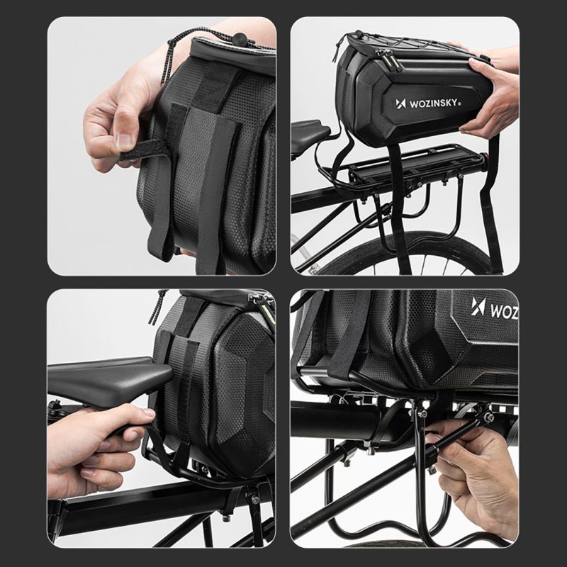 Wozinsky WSR-01B Bicycle Pannier for Trunk 9l - Black fekete elektronika 304004-198905