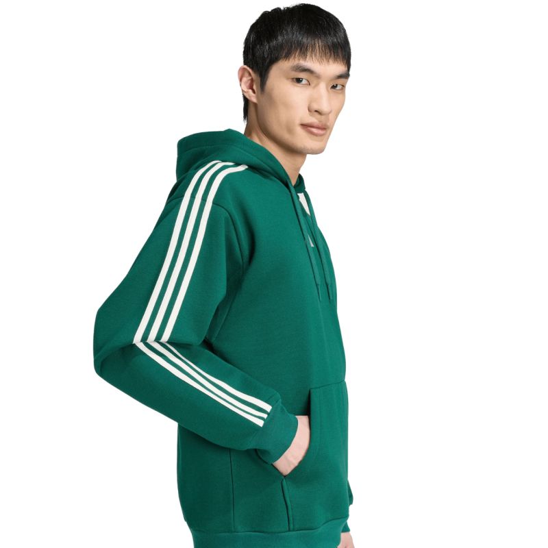 Adidas Essentials 3-Stripes Fleece Hoodie men's green zöld férfi kapucnis pulóver KZ1413