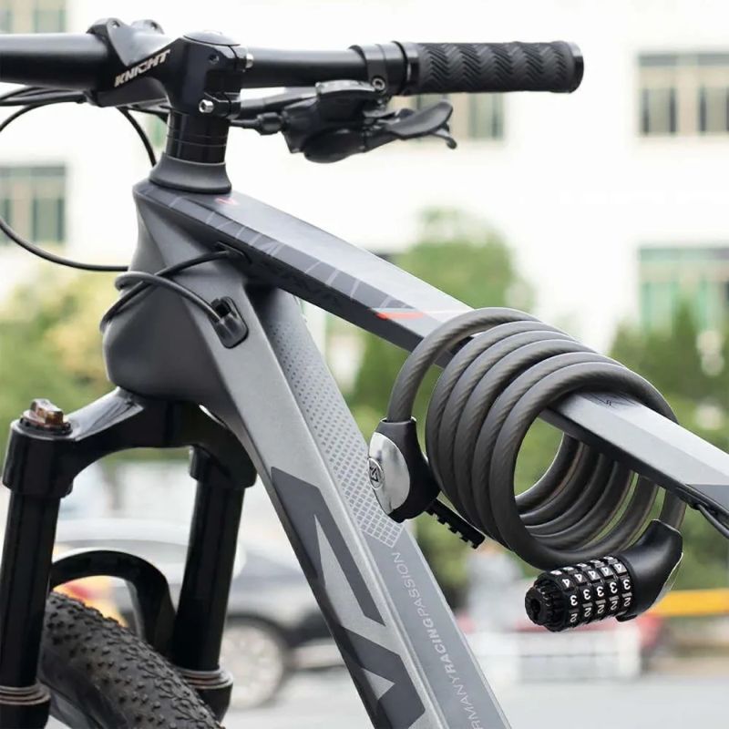 Rockbros bike lock – steel cable, 5-digit code + LED, utcai cipő 5907769384219-211820