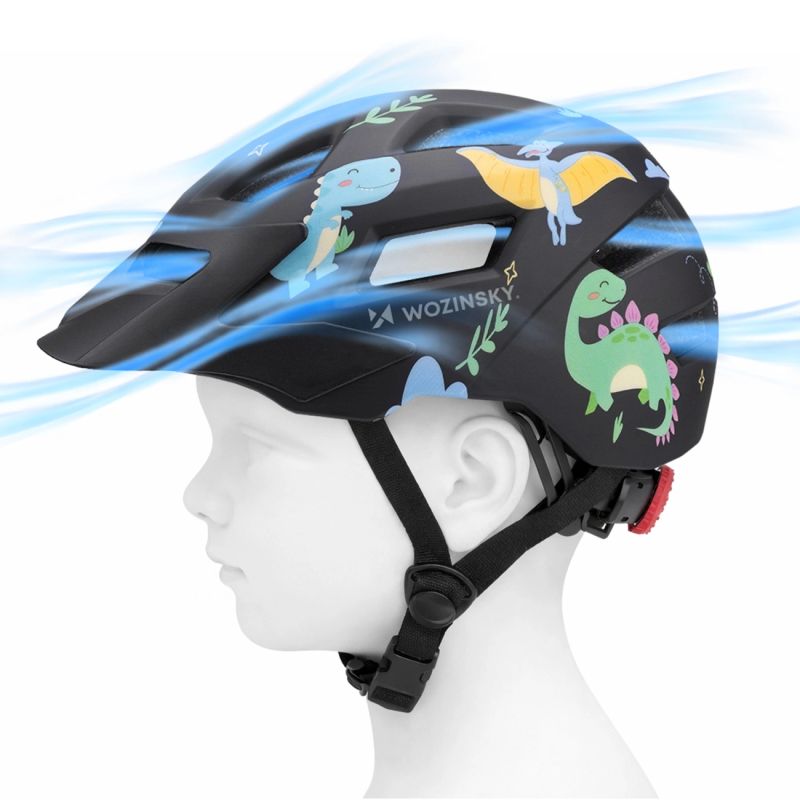 Wozinsky Children's MTB Bike Helmet with Detachable Visor XS - Black 48-52 cm \ czarny védőfelszerelés HT-45R-199825