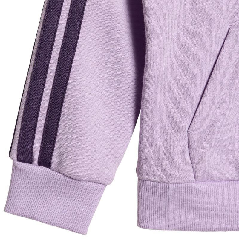 adidas Kids' Essentials Joggers 3-Stripes Hoodie Tracksuit Purple JV9856 Ruházat