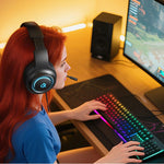 head QCY V200 Pro Wired Gaming Headphones with 7.1 Sound and Detachable Microphone - Black przewodowe \ czarny headsets