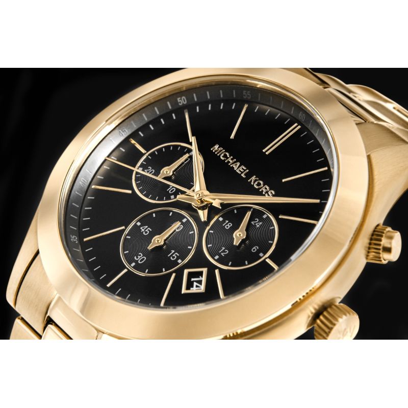 Michael Kors Men's Watch + Card Case + BOX fekete cases, watches