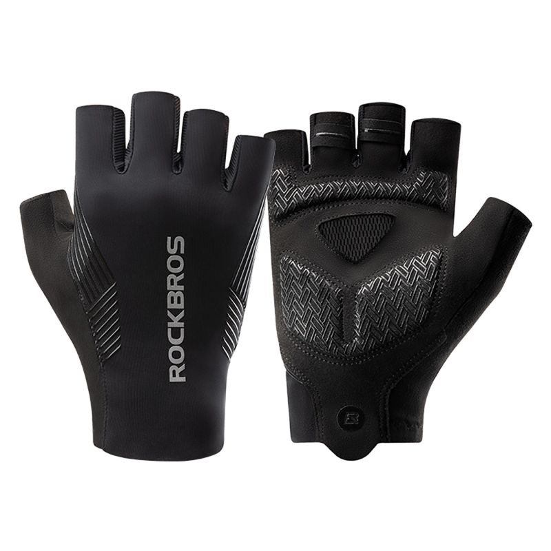 Rockbros cycling gloves spring/summer/autumn, short fingers, size: S - black czarny \ s kesztyű