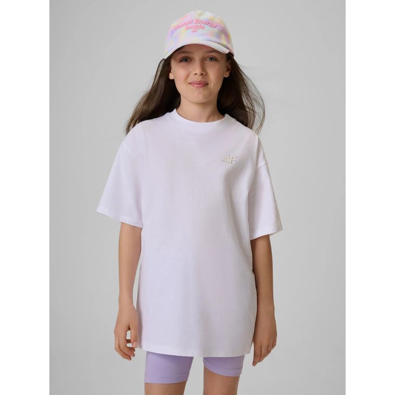 4F Girls' loose plain T-shirt 158/164 ruházat 4FJRSS26TTSHF3984-11S