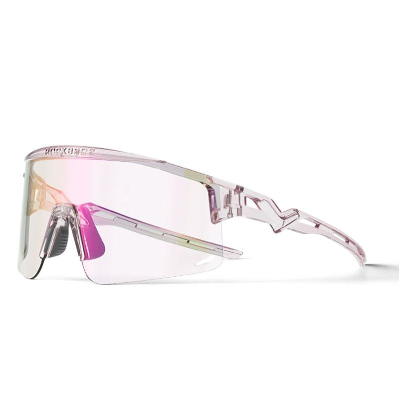 Rockbros Cycling Glasses Photochromic, with UV Protection and Corrective Insert, Clear - Purple różowy glasses, training equipment