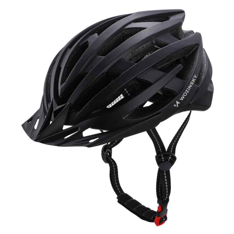 Wozinsky MTB Bike Helmet with Removable Visor and Rear USB Light L - Black czarny védőfelszerelés HT-28VCB-199833