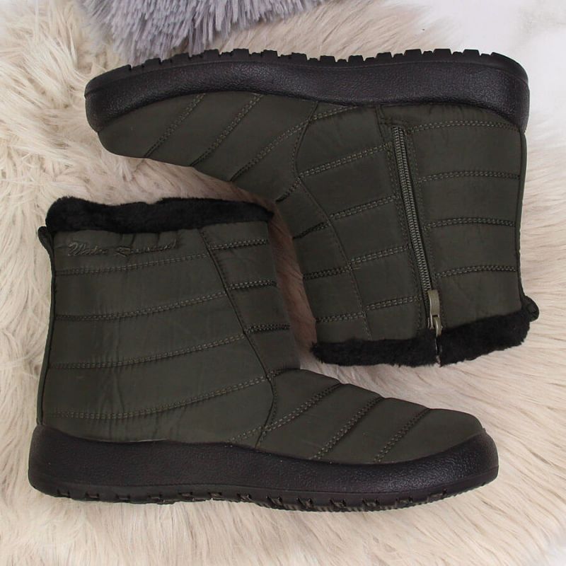 Inny Waterproof snow boots with zipper NEWS W EVE181D khaki Túracipő