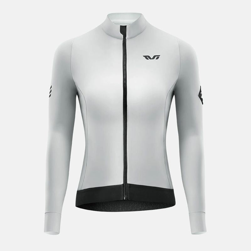 Rockbros TVI women's cycling jersey insulated autumn/winter L - white and gray l \ szary || biały kötött sapka 15310007004-211734