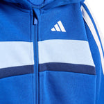 adidas Essentials Tiberio 3 Stripes Fleece Tracksuit for Kids Blue KC6004