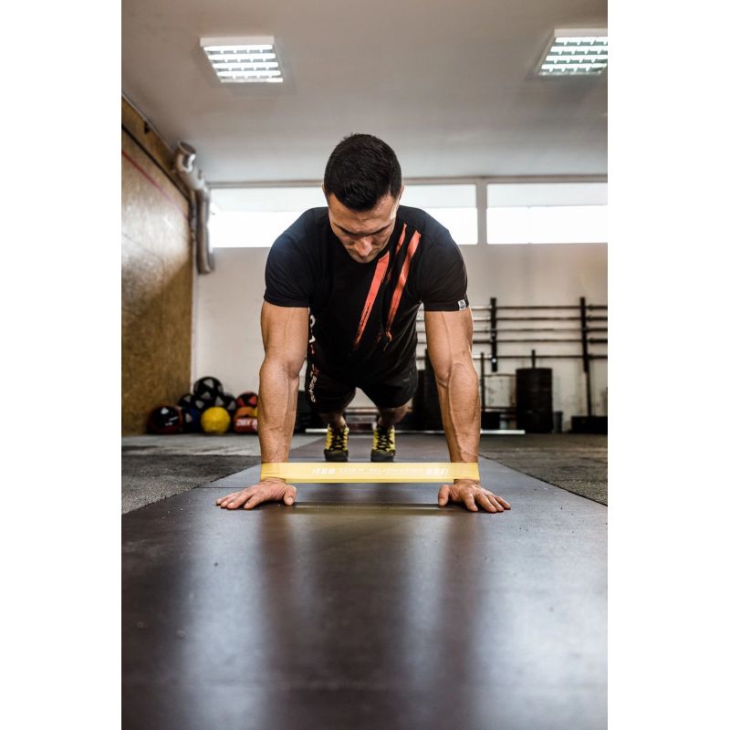 DBX Bushido Power Band MINI - Training band for mobility exercises YELLOW 5-7 kg 18 - 25 kg training equipment