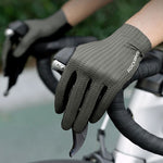 Rockbros Breathable Full Finger Cycling Gloves, Size: L - Gray szary \ l kesztyű