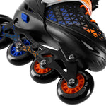 NH18190A 4-in-1 BRAVE BLUE-ORANGE ROLLER SKATES SIZE S (29-33) WITH NILS EXTREME HOCKEY BOARD narancssárga utcai cipő