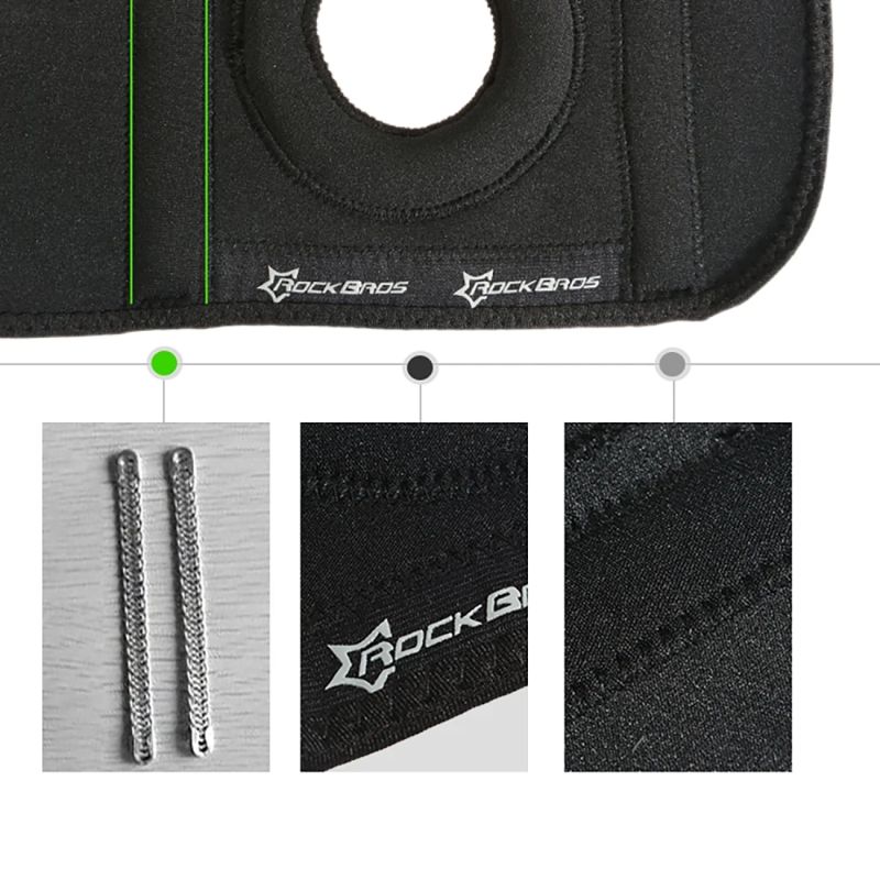 Rockbros sports protector for patella and knee joint size - black fekete protectors and knee pads