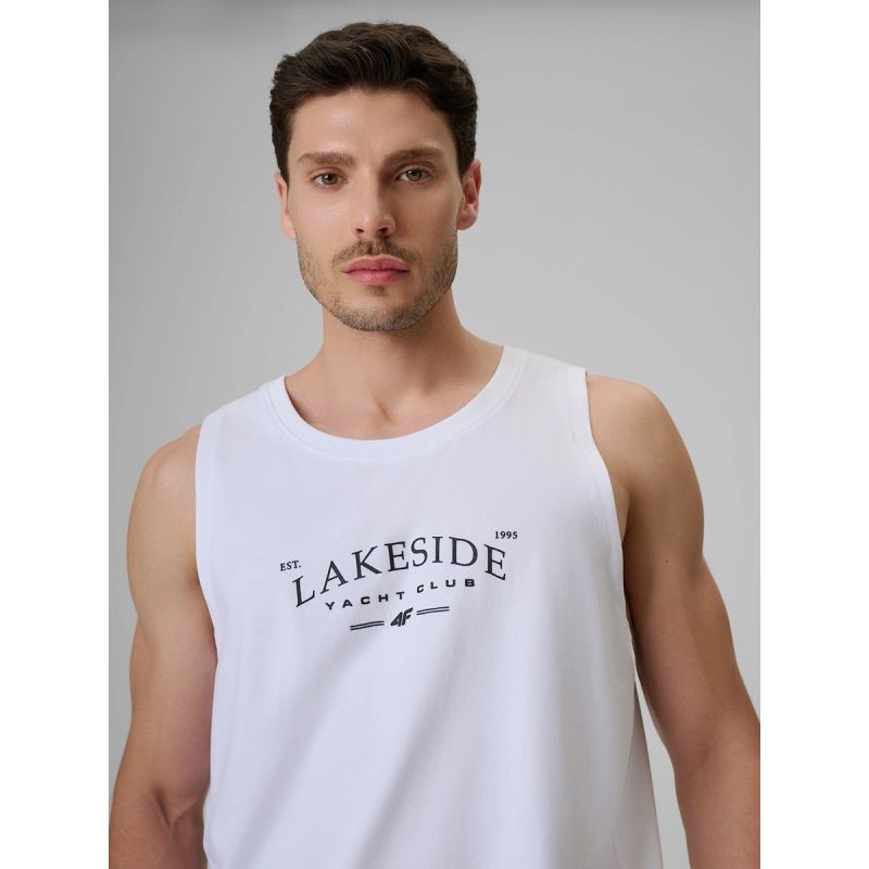 4F Men's regular sleeveless T-shirt with print póló
