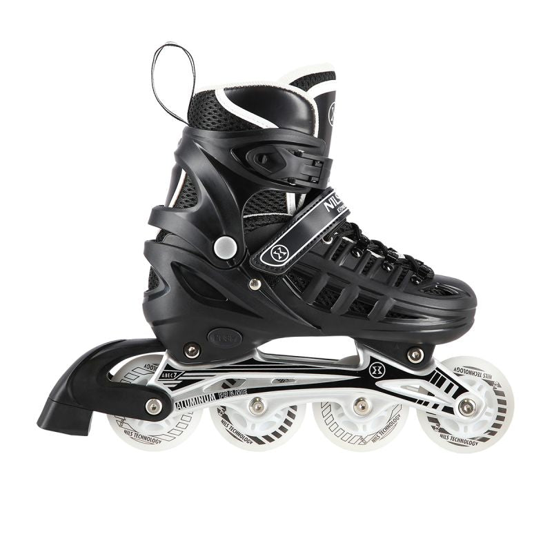 Nils Extreme NH10905 4in1 inline skates with replaceable hockey blade, black LED, size M (35-38) fekete sípcsontvédő