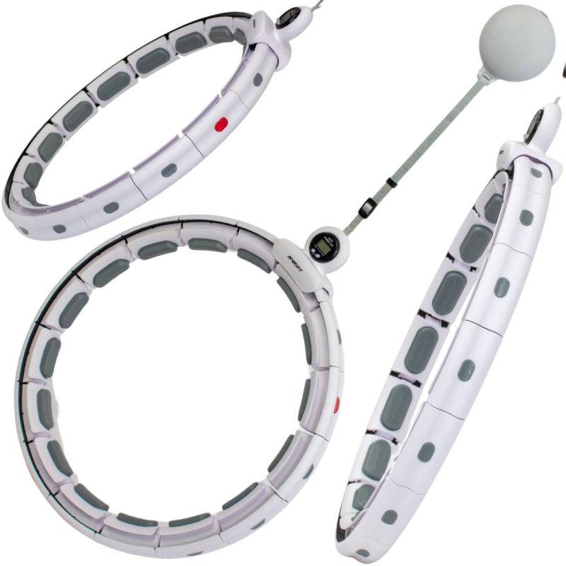 Enero Hula Hop With Massager, Weight And Counter, White And Grey Fit szürke training equipment