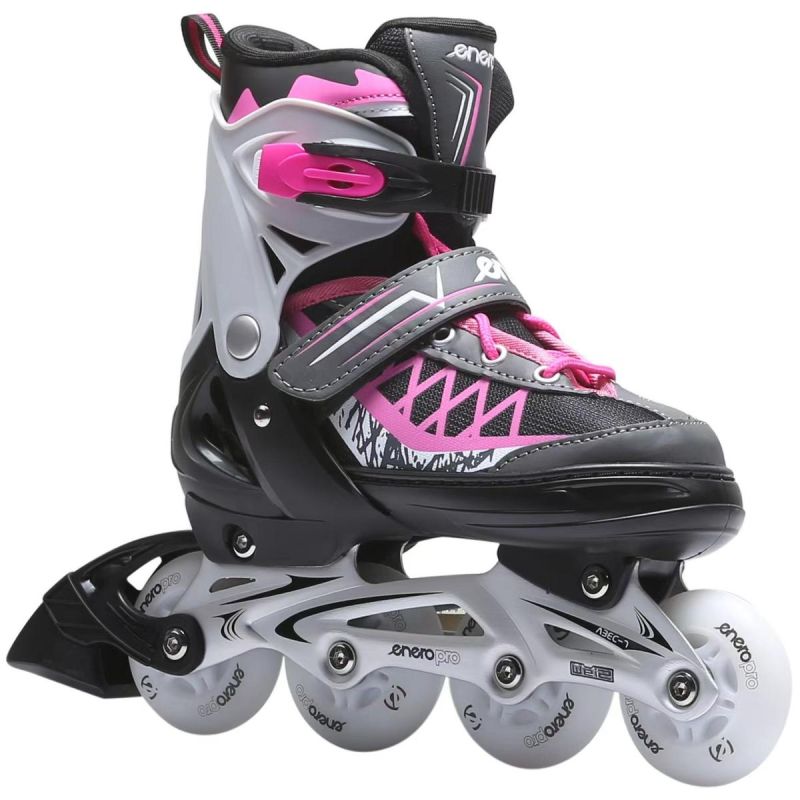 Enero Pro Roller Skates-Roller Skates-Ice Skating 4in1 Led 34-37 Pink-Gray szürke skates, roller skates
