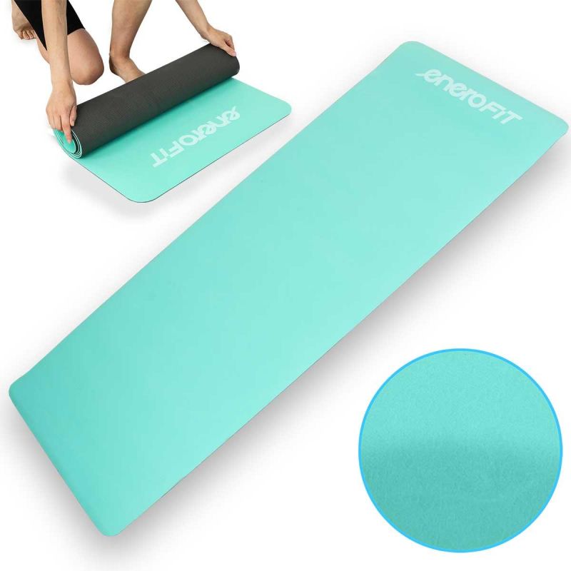 Enero Yoga And Fitness Mat Tpe Anti-Slip Mint-Gray Fit szürke mats, training equipment