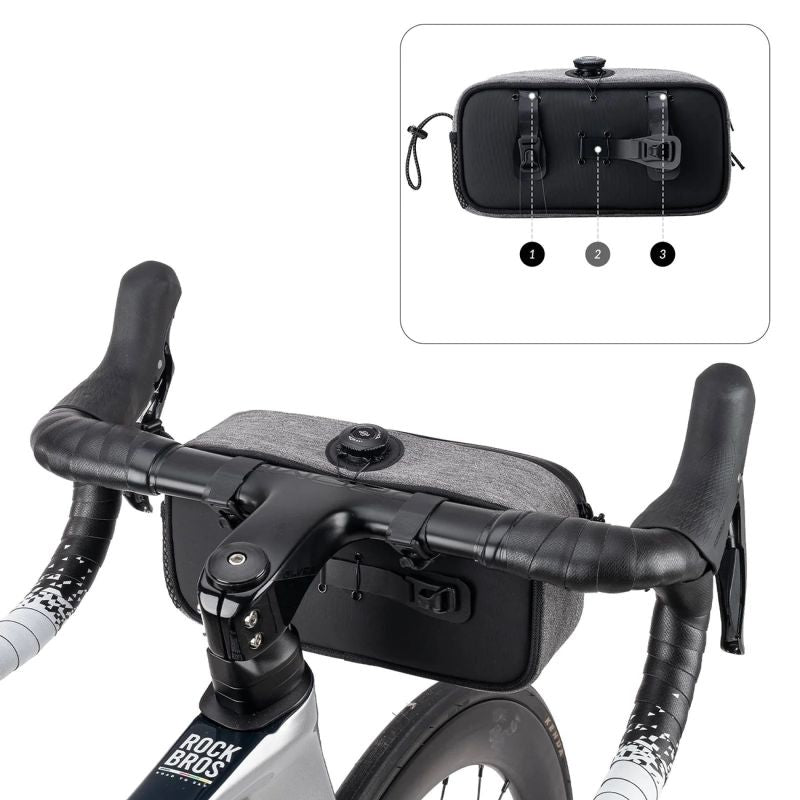 Rockbros TL001 ROAD TO SKY 1.9L Handlebar Waterproof - Gray szary sporttáska 5907769384219-211528