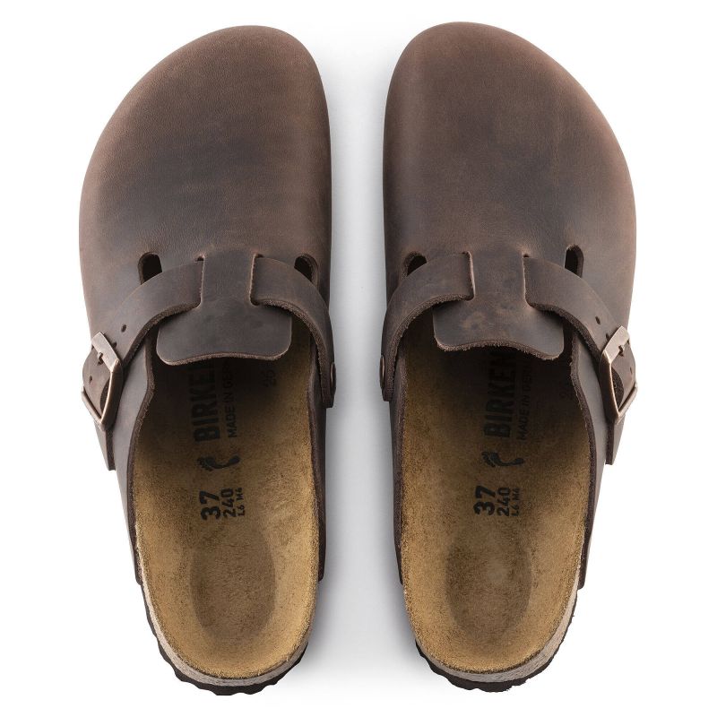 Birkenstock Boston Habana Oiled Leather Regular Wide Women's/Men's Clogs (0860131) Egyéb