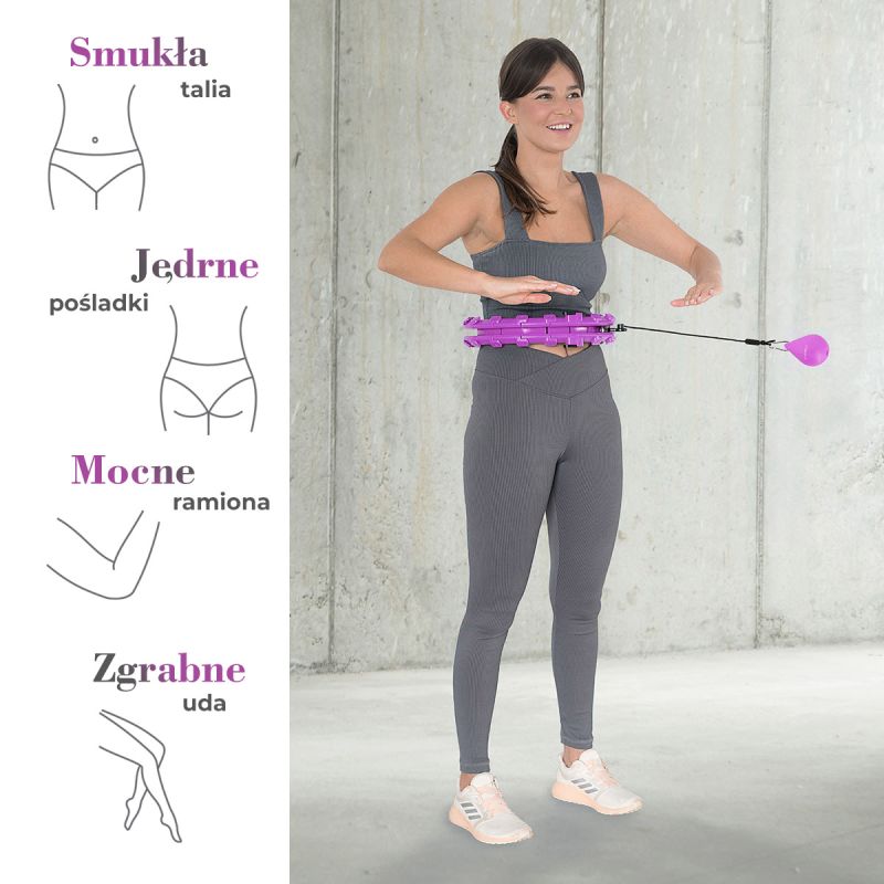 HMS Hula Hop Set Hhw12 Violet With Nuts And Weight + Belt Br163 Black Plus Size fekete póló 17-44-620