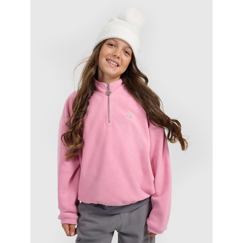 4FWarm oversize fleece with stand-up collar for girls 4F 4FJRAW25TFLEF441-54S pulóver